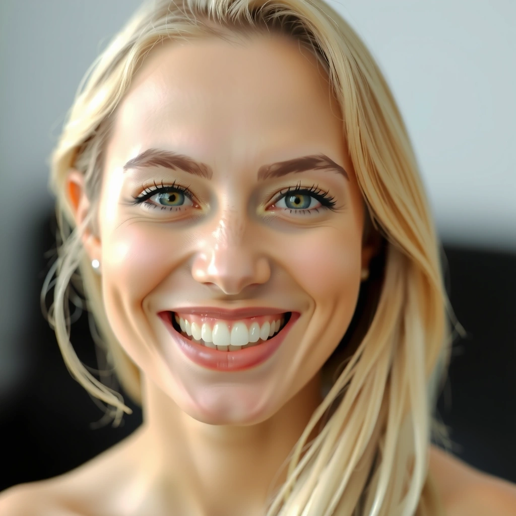 Portrait of a smiling woman in her 30s, representing a satisfied customer.